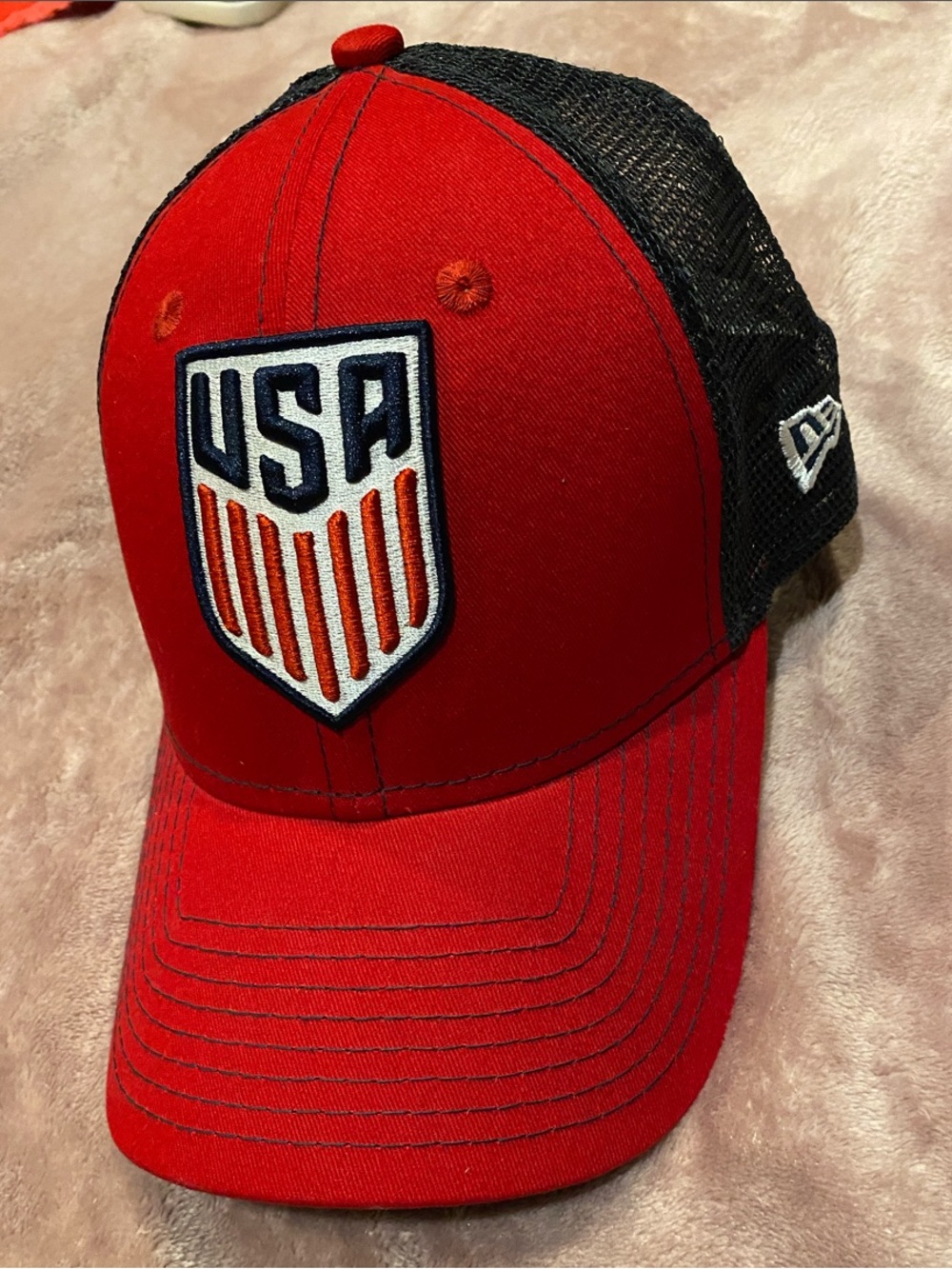 adidas Black & Red Mesh Trucker Hat